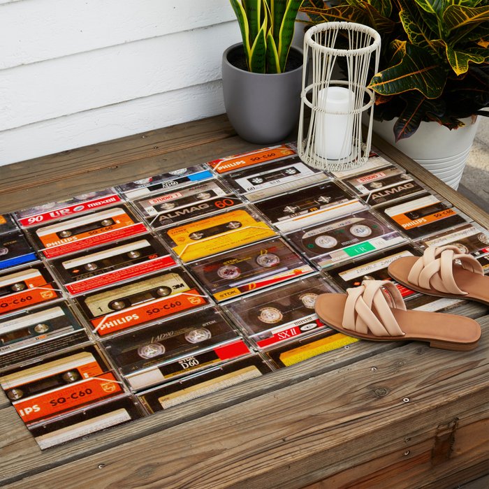 Something Nostalgic V - Music - Global Language #decor #society6 #buyart Outdoor Rug Gallery Image 2