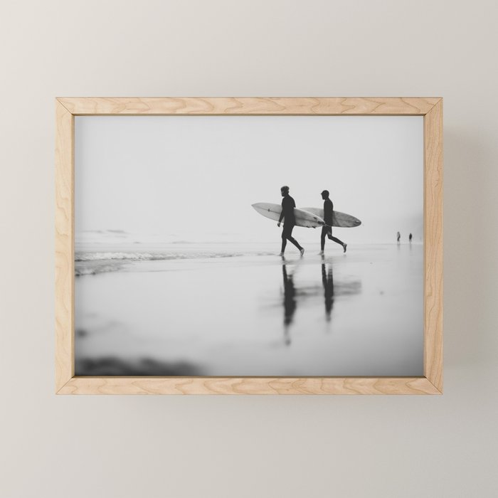Surf Shadows - Monochrome Ocean Photography Mini Art Print Gallery Image 1
