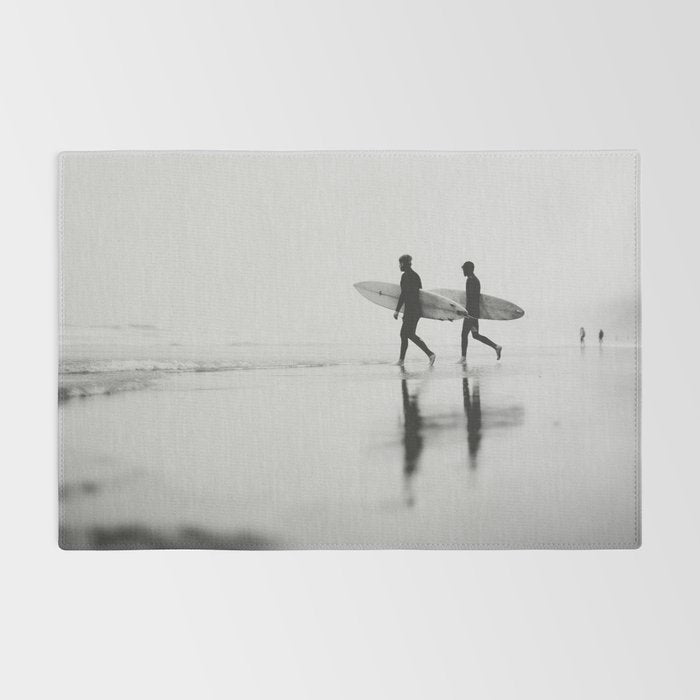 Surf Shadows - Monochrome Ocean Photography Rug Gallery Image 2