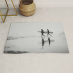 Surf Shadows - Monochrome Ocean Photography Rug Gallery Image 1