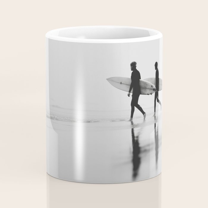 Surf Shadows - Monochrome Ocean Photography Coffee Mug Gallery Image 4