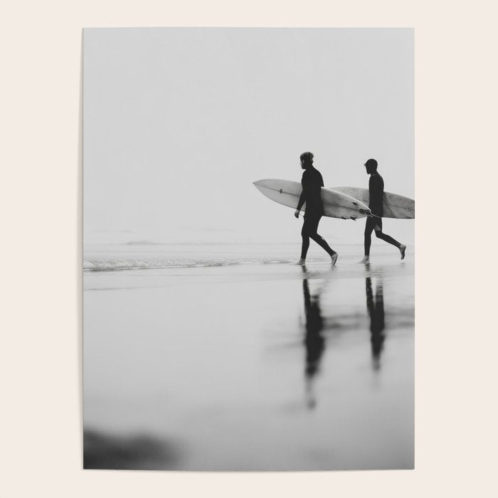 Surf Shadows - Monochrome Ocean Photography Poster Gallery Image 1