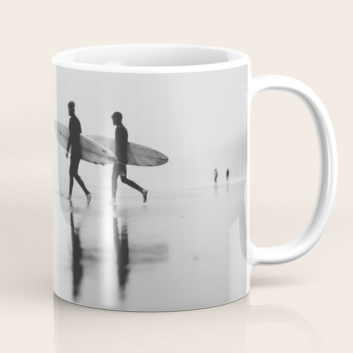 Surf Shadows - Monochrome Ocean Photography Coffee Mug Gallery Image 1