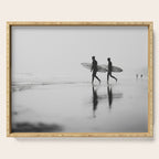 Surf Shadows - Monochrome Ocean Photography Serving Tray Gallery Image 1