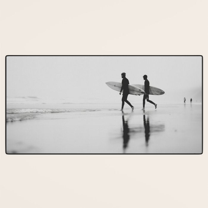 Surf Shadows - Monochrome Ocean Photography Desk Mat Gallery Image 3