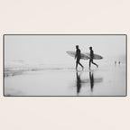 Surf Shadows - Monochrome Ocean Photography Desk Mat Gallery Image 3