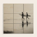 Surf Shadows - Monochrome Ocean Photography Wood Wall Art Gallery Image 1