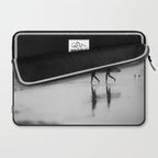 Surf Shadows - Monochrome Ocean Photography Laptop Sleeve Gallery Image 2