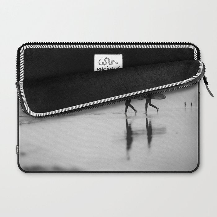 Surf Shadows - Monochrome Ocean Photography Laptop Sleeve Gallery Image 2
