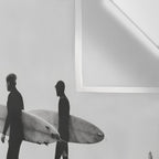 Surf Shadows - Monochrome Ocean Photography Wall Tapestry Gallery Image 3