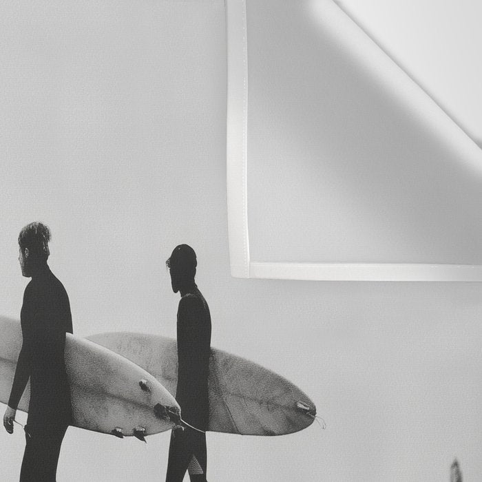 Surf Shadows - Monochrome Ocean Photography Wall Tapestry Gallery Image 3