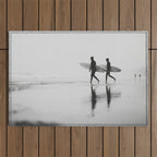 Surf Shadows - Monochrome Ocean Photography Outdoor Rug Gallery Image 1