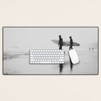 Surf Shadows - Monochrome Ocean Photography Desk Mat Gallery Image 1