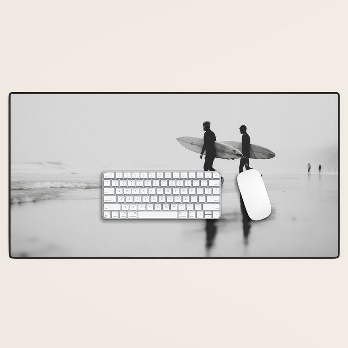 Surf Shadows - Monochrome Ocean Photography Desk Mat Gallery Image 1