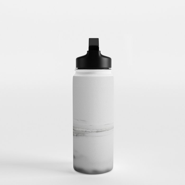 Surf Shadows - Monochrome Ocean Photography Water Bottle Gallery Image 3