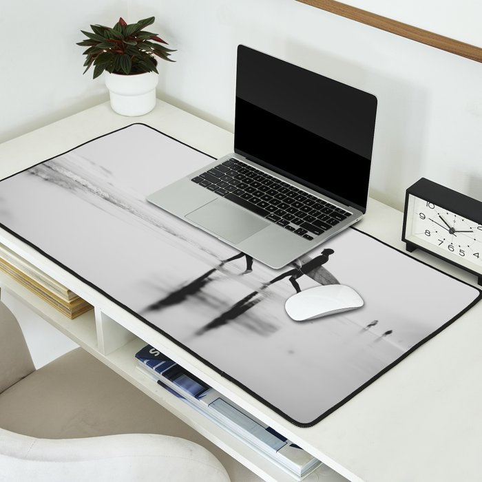 Surf Shadows - Monochrome Ocean Photography Desk Mat Gallery Image 2