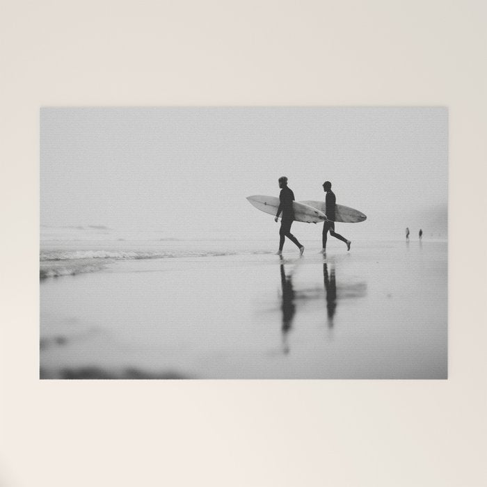 Surf Shadows - Monochrome Ocean Photography Welcome Mat Gallery Image 1