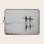 Surf Shadows - Monochrome Ocean Photography Laptop Sleeve Gallery Image 1