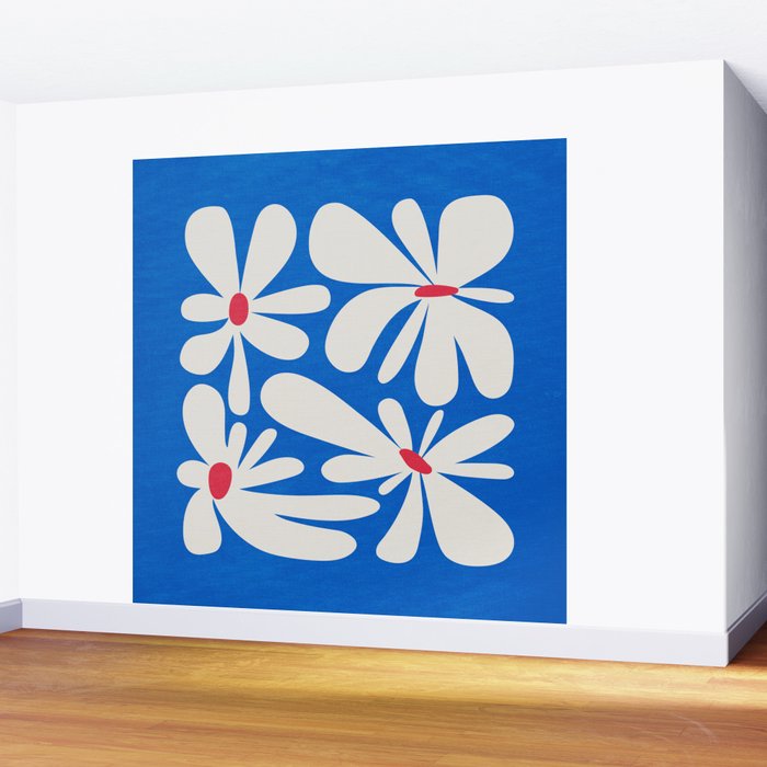 Bloom: Cobalt Blue Matisse Color Series 02 Wall Mural Gallery Image 2