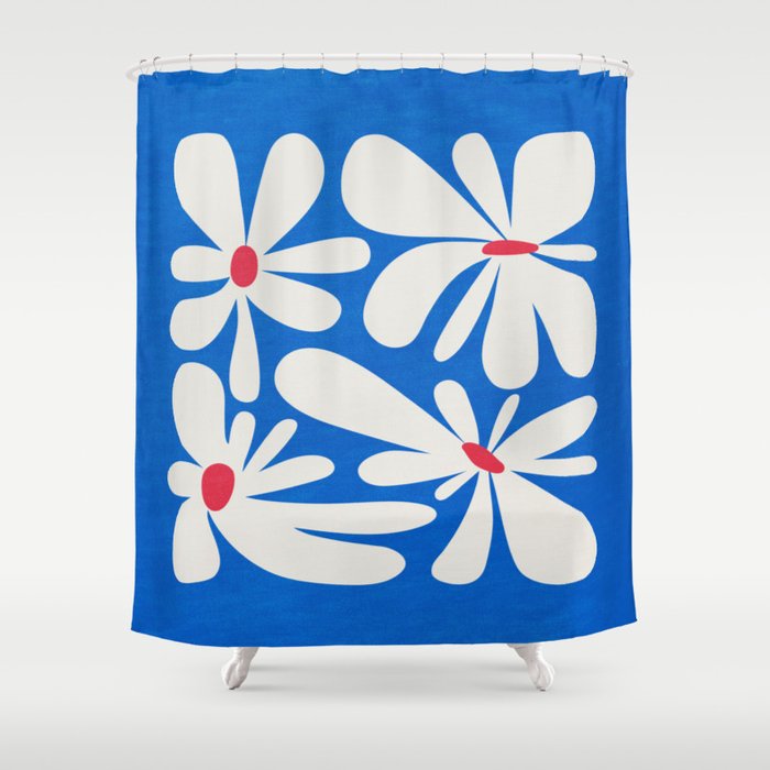 Bloom: Cobalt Blue Matisse Color Series 02 Shower Curtain Gallery Image 1