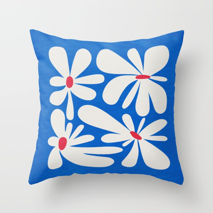 Bloom: Cobalt Blue Matisse Color Series 02 Throw Pillow Gallery Image 1