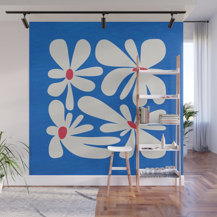 Bloom: Cobalt Blue Matisse Color Series 02 Wall Mural Gallery Image 1