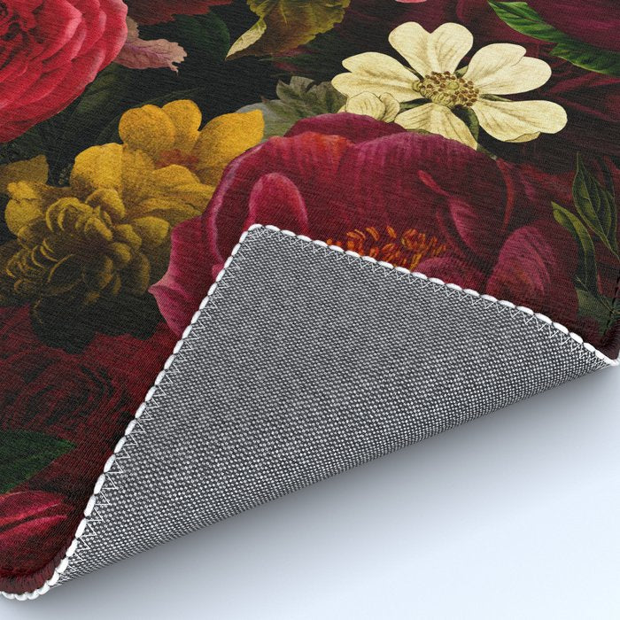 Dutch Midnight Vintage Red Roses Garden Rug Gallery Image 4