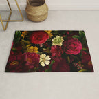Dutch Midnight Vintage Red Roses Garden Rug Gallery Image 1