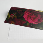 Dutch Midnight Vintage Red Roses Garden Wrapping Paper Gallery Image 2