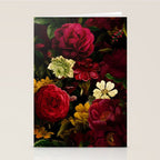 Dutch Midnight Vintage Red Roses Garden Stationery Card Gallery Image 2