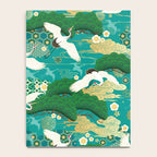Japanese Flying Crane Aqua Mint Forest Pattern Notebook Gallery Image 4
