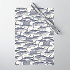 Atlantic fish blue Wrapping Paper Gallery Image 1