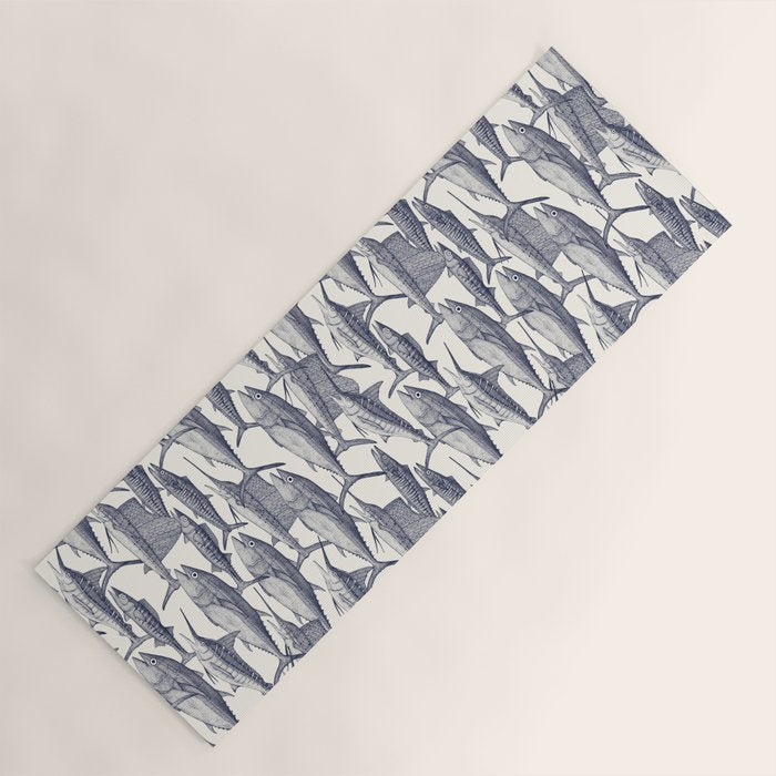 Atlantic fish blue Yoga Mat Gallery Image 1