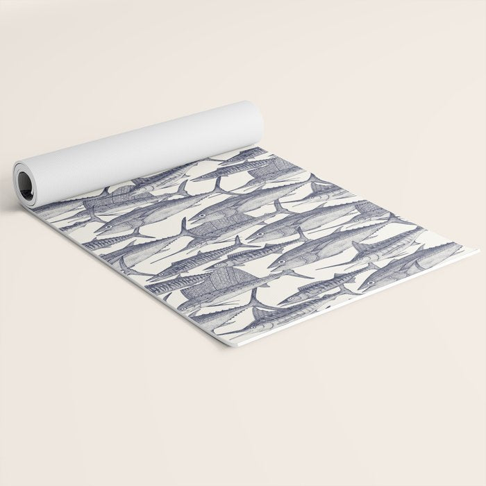 Atlantic fish blue Yoga Mat Gallery Image 2
