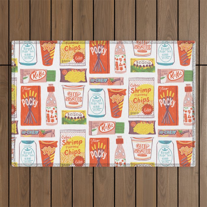 Asian Snacks Outdoor Rug Gallery Image 1