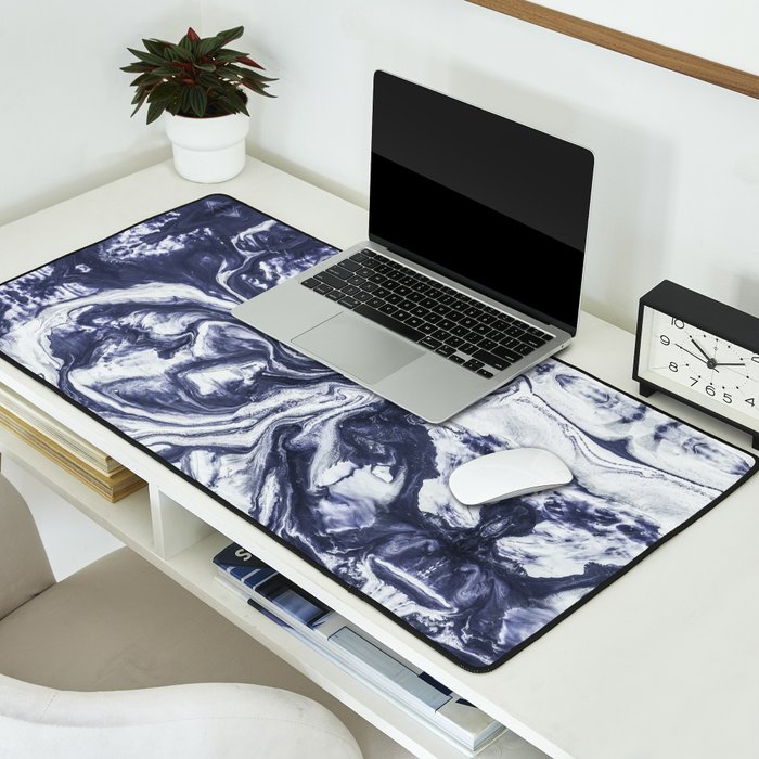 Marble indigo Desk Mat Gallery Image 2