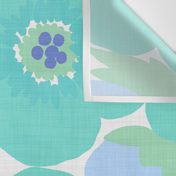 Bright Summer Floral Mid-Century Style Flower Pattern Wall Tapestry Gallery Image 3