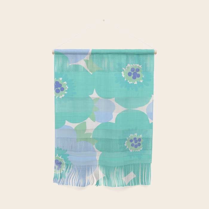Bright Summer Floral Mid-Century Style Flower Pattern Wall Hanging Gallery Image 1