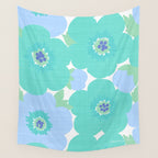 Bright Summer Floral Mid-Century Style Flower Pattern Wall Tapestry Gallery Image 4
