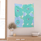 Bright Summer Floral Mid-Century Style Flower Pattern Wall Tapestry Gallery Image 2