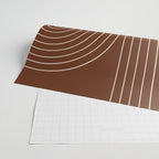 Minimal Line Curvature XIX Brick Red Mid Century Modern Arch Abstract Wrapping Paper Gallery Image 2