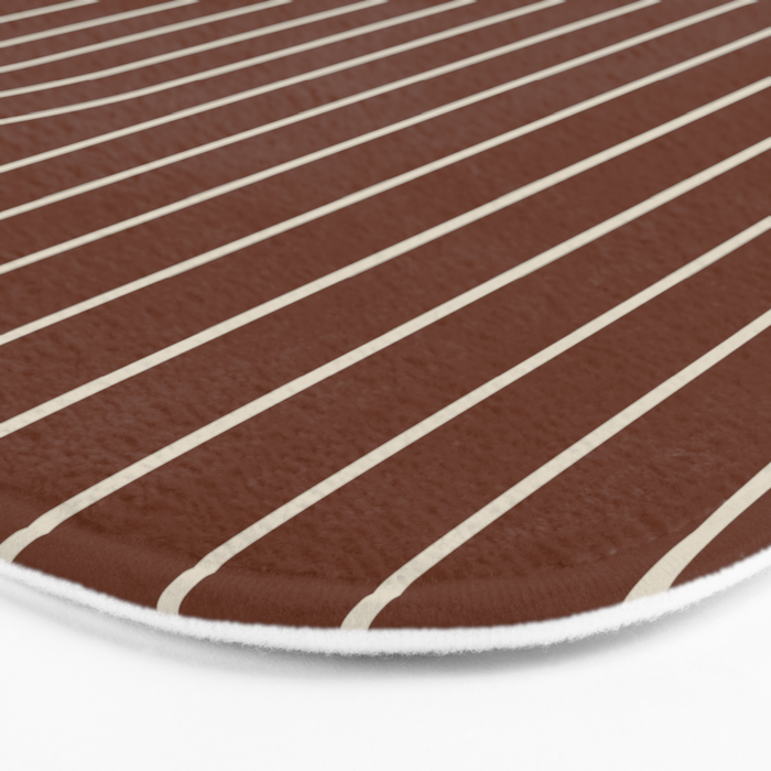Minimal Line Curvature XIX Brick Red Mid Century Modern Arch Abstract Bath Mat Gallery Image 3