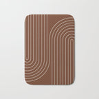 Minimal Line Curvature XIX Brick Red Mid Century Modern Arch Abstract Bath Mat Gallery Image 1