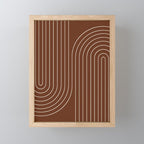 Minimal Line Curvature XIX Brick Red Mid Century Modern Arch Abstract Mini Art Print Gallery Image 1