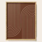 Minimal Line Curvature XIX Brick Red Mid Century Modern Arch Abstract Serving Tray Gallery Image 1