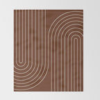 Minimal Line Curvature XIX Brick Red Mid Century Modern Arch Abstract Throw Blanket Gallery Image 2