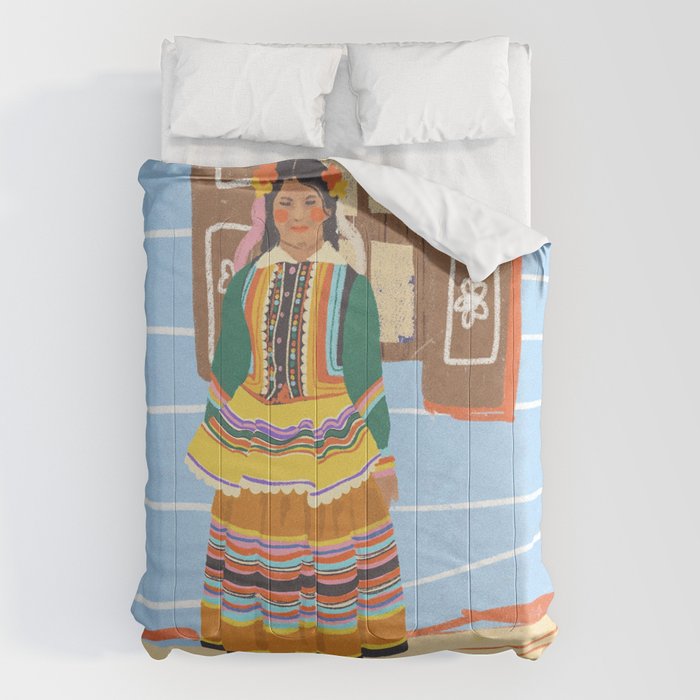 Folk heroine portraitgigi-rosado, Comforter Gallery Image 1