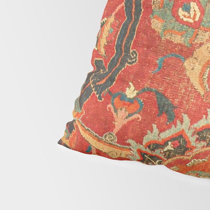 Red Arabic Rug I // 17th Century Colorful Firey Red Light Teal Sapphire Navy Blue Ornate Pattern Pillow Sham Gallery Image 4