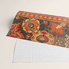 Red Arabic Rug I // 17th Century Colorful Firey Red Light Teal Sapphire Navy Blue Ornate Pattern Wrapping Paper Gallery Image 2