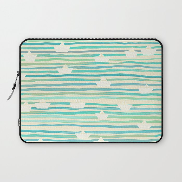 Whimsical Paper Boats Laptop Sleeve Gallery Image 1